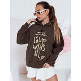DStreet Bluza damska oversize z kapturem LOVEWILL brązowa Cene