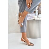 S. BARSKI Transparent sandals with a butterfly on a heel D&A gold | Eponuda.ba