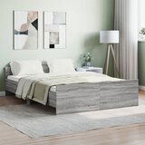 Maison Chic Posteljni okvir - Dvoposteljna postelja - Zakonska postelja z vzglavjem in vznožjem siva sonoma 140x190 cm-J16200, (21770970) | Shoptok.si