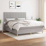  Box spring postelja z vzmetnico svetlo siva 160x200 cm žamet, (20789978) | Shoptok.si