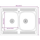  Ormar ispod sudopera Porto s Lavabo - Umivaonikom bijeli 80x46x84 5 cm od drva | shoptok.hr