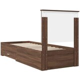  Okvir za krevet Smeđi hrast i srebrna 75 x 190 cm | shoptok.hr