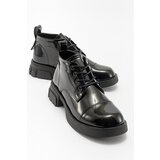 LuviShoes LAGOM Black Patent Leather Women's Boots Cene