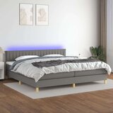  Krevet box spring s madracem LED tamnosivi 200x200 cm tkanina Cijene