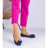 Gemre Navy blue classic ballet flats with a bow Merasol | shoptok.hr