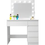 Aga toaletna mizica z ogledalom, razsvetljavo in el.predal Matte White, (21235294) | Shoptok.si