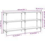  Konzolni stol boja hrasta 150x29x75 cm od konstruiranog drva | Eponuda.com