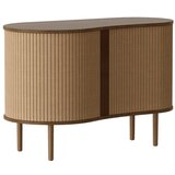 UMAGE Smeđa/svjetlo smeđa komoda u dekoru hrasta s kliznim vratima 100x67x50 cm Audacious – | shoptok.hr