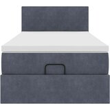 vidaXL Otomanski posteljni okvir z vzmetnico siv 90x200 cm žamet | Shoptok.si