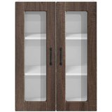  Zidni stakleni ormarić PORTO Smeđi hrast 60 x 31 x 80 cm | Eponuda.com
