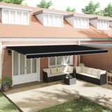 vidaXL Ručno uvlačiva tenda crna 600x300 cm | shoptok.hr