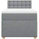 Okvir kreveta s oprugama i madrac svjetlosivi 90x200cm tkanina | shoptok.hr