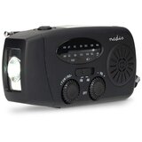 Nedis RDFMCR2000BK-Radio AM/FM sa ručnom kurblom, solarnim panelom i LED svetiljkom 2000 mAh | Eponuda.com