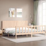  Okvir kreveta s uzglavljem 200 x 200 cm od masivnog drva | shoptok.hr