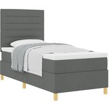 vidaXL Box Spring Postelja z Vzmetnico Temno Siva 100x200 cm Tkanina, (22052405) Cene