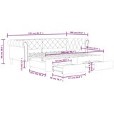 vidaXL Izvlečna dnevna postelja s predali črna 90x200 cm um. usnje | Shoptok.si