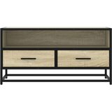 vidaXL TV omarica sonoma hrast 80x34,5x40 cm inženirski les in kovina | Shoptok.si