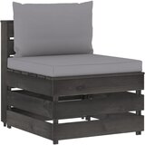 vidaXL Modularna srednja sofa s jastucima od sivo impregniranog drva Cijene