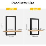 YIYA komplet 2 bež stenskih polic iz lesa | Shoptok.si