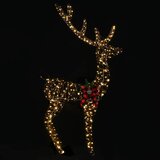  3D Božićni irvas LOVIISA 560 LED lampica Topla bijela - Smeđa konop 96 x 40 x 180 cm | shoptok.hr