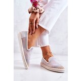 Kesi Women's cloth espadrilles with cubic zirconia Deimos Grey | Shoptok.si