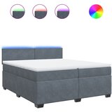 vidaXL Box spring postelja z vzmetnico temno siva 200x200 cm žamet, (21306340) Cene
