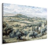  Slika - Landscape with Green Fields and Trees Tuscan Sunny View 90x60 Standard | shoptok.hr