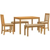  Blagovaonski set 5 kom. Bež Čvrsto Hrastovo Drvo | shoptok.hr