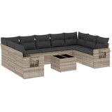  10-dijelni set vrtnih sofa poliratan s jastucima svijetlosivi | shoptok.hr