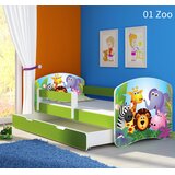  Dječji krevet ACMA s motivom, bočna zelena + ladica 140x70 cm 01 Zoo | shoptok.hr