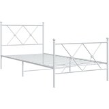 Metalni okvir kreveta uzglavlje i podnožje bijeli 90 x 200 cm | shoptok.hr