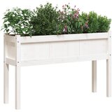  Vrtna sadilica s nogama bijela 110x31x70 cm od masivne borovine | Eponuda.com
