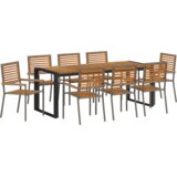  Komplet za jedilnico v vrtu 9 pcs Siva in rjava poli ratan, (5000288394) | Shoptok.si