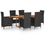  7-dijelni vrtni blagovaonski set od poliratana crni | Eponuda.com