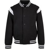 Urban Classics Kids Boys Inset College Sweat Jacket black/white | shoptok.hr