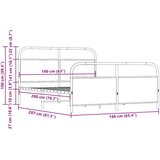  Metalni okvir kreveta bez madraca boja hrasta sonome 160x200 cm | shoptok.hr