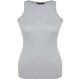 Trendyol Curve Plus Size Camisole - Gray - Fitted Cene
