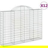  Lučne gabionske košare 12kom 200x30x140/160cm pocinčano željezo | shoptok.hr