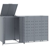 vidaXL Lopa za smetnjak za 3 smetnjake siva 207x79x117 cm jeklo, (21415620) | Shoptok.si