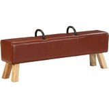 vidaXL Starinska telovadna klop z ročaji pravo kozje usnje | Shoptok.si