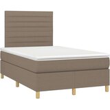 Krevet s oprugama i madracem LED smeđesivi 120x190cm od tkanine | shoptok.hr