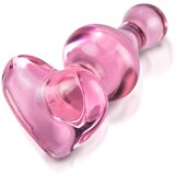 Icicles No. 75 - stekleni analni dildo v obliki srca (roza) | Shoptok.si