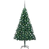 vidaXL umjetno božićno drvce LED s kuglicama zeleno 180 cm PVC | shoptok.hr