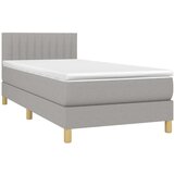  Box spring postelja z vzmetnico LED sv. siva 100x200 cm blago, (20723461) | Shoptok.si