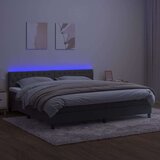  Box spring s madracem LED tamnosivi 200x200 cm baršun | shoptok.hr