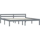 Okvir za krevet od masivne borovine sivi 160 x 200 cm | shoptok.hr