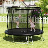 Igrače in hobi Zunanji trampolin, okrogel vrtni trampolin z varnostno mrežo in robustnim okvirjem, Ø366 cm, črn | Shoptok.si