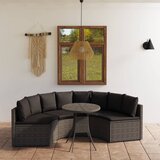  5-dijelni set vrtnih sofa od poliratana s jastucima sivi | shoptok.hr