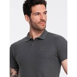 Ombre BASIC men's single color pique knit polo shirt - graphite | Shoptok.si