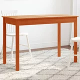 vidaXL Jedilna miza voščeno rjava 110x55x75 cm trdna borovina